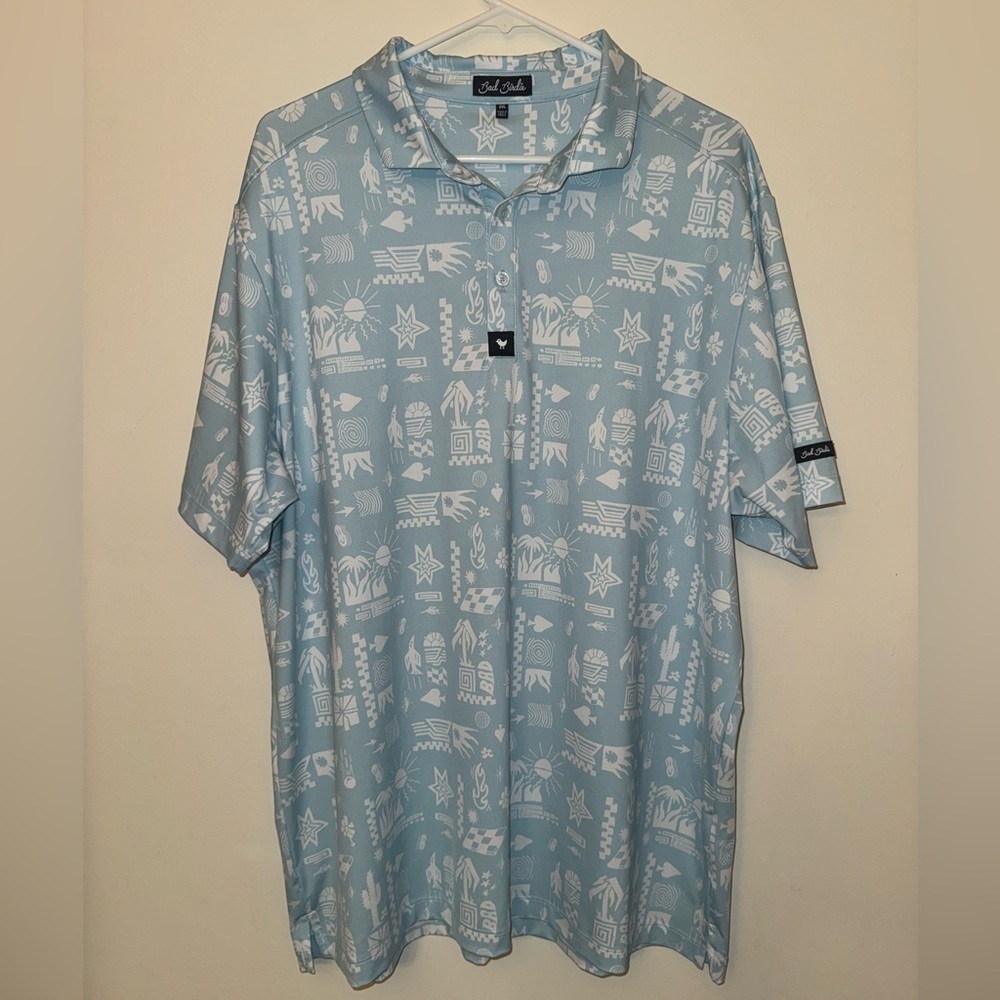 Bad Birdie Dry Heat Golf Polo Men’s Size 2XL Cool Blue BBMP001-643A